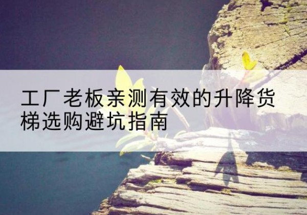 聂荣升降货梯怎么选-工厂老板亲测有效的升降货梯选购避坑指南
